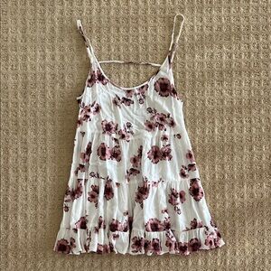 Brandy Melville Floral White and Pink Mini Dress
